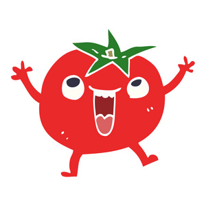 动画片涂鸦快乐的西红柿