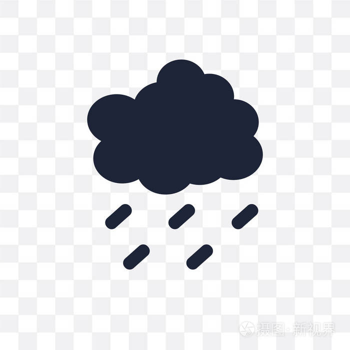 细雨透明图标从天气收集的毛毛雨符号设计简单的元素向量例证在透明