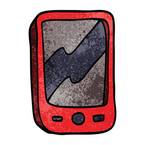 红色手机动画片涂鸦图片