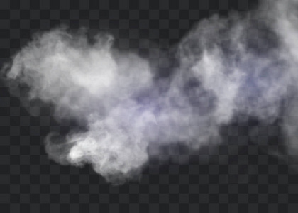 透明特效突出雾或烟雾。白色云矢量雾或烟雾