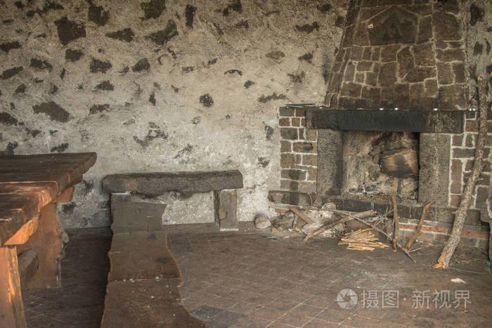 西西里岛埃特纳火山的避难所山小屋