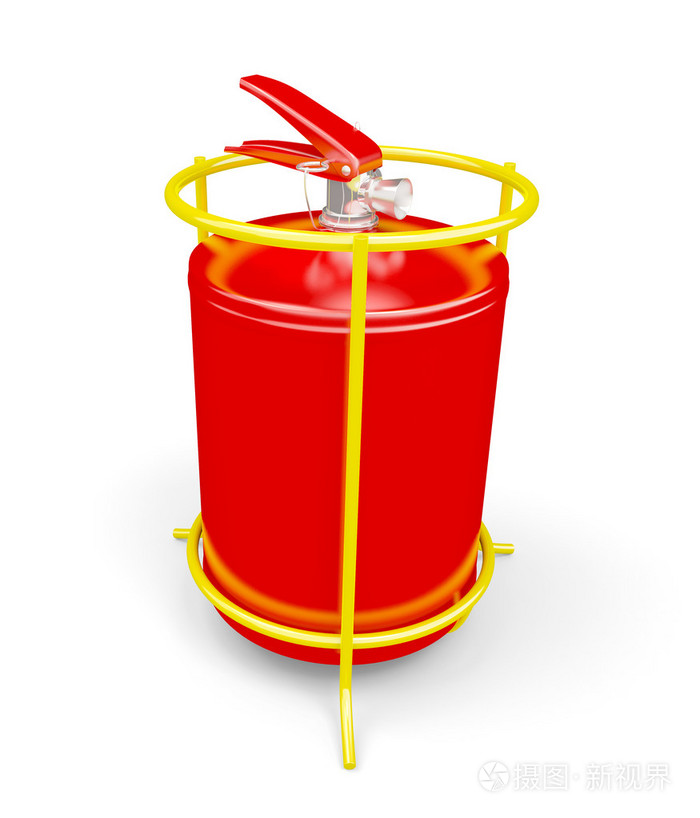 灭火器在白色