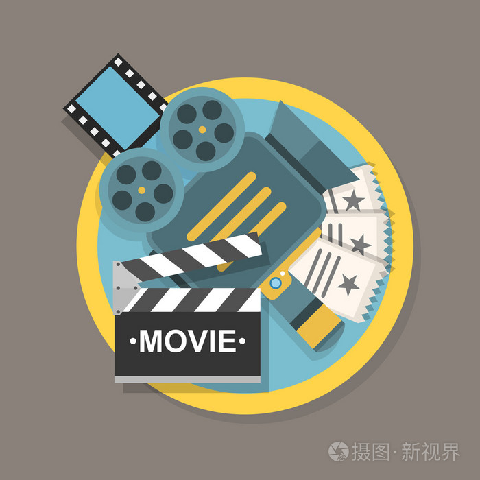 平面图标或看电影