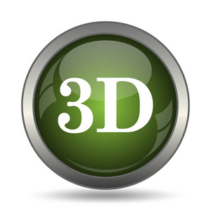 3d 图标。白色背景上的互联网按钮