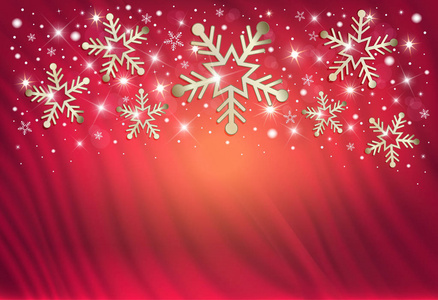 雪花在一个红色的背景从窗帘, 祝贺圣诞快乐的乌鸦空白