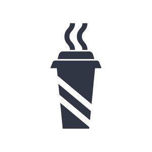 热咖啡杯图标矢量隔离白色背景为您的 web 和移动应用程序设计, 热咖啡杯徽标概念