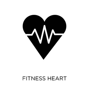 健身心脏图标。健身心脏符号设计从健身房和健身收藏。简单的元素向量例证在白色背景