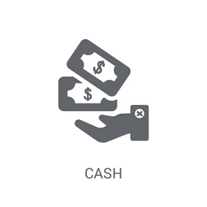 时尚现金标志的概念在白色背景从电子商务和支付收集.