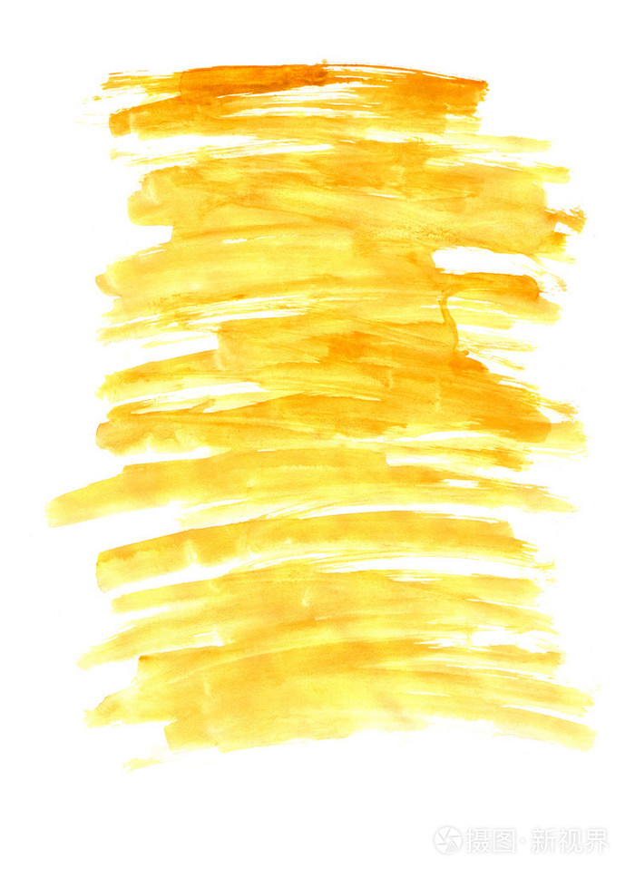 宏观抽象肌理黄色水彩画笔描边