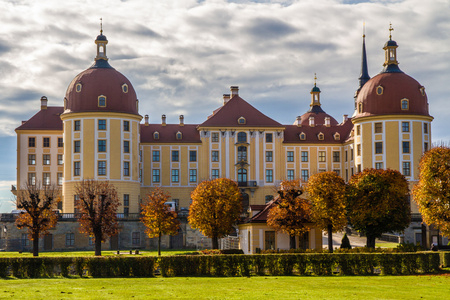 Moritzburg 城堡与树木   Moritzburg，德国