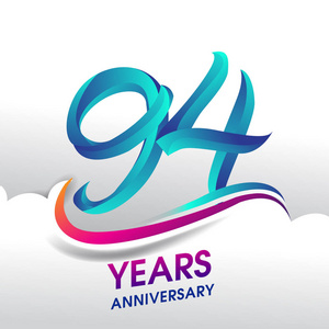 94周年纪念庆典标志, 生日矢量设计