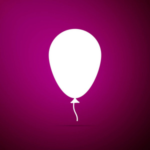带图标的气球在紫色背景下被隔离。平面设计。矢量插图