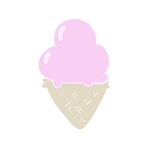 纯色风格动画片冰淇淋