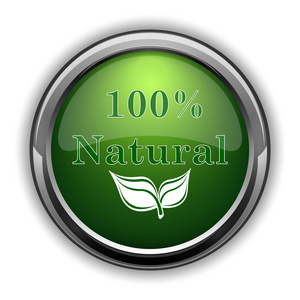 100 自然图标。100 自然网站按钮在白色背景