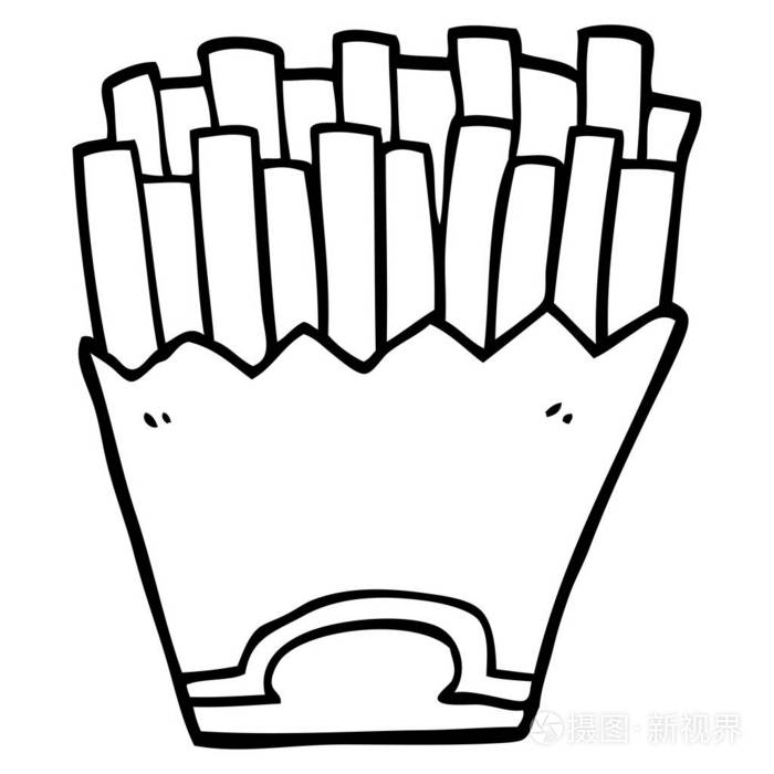 线条画动画片法式薯条