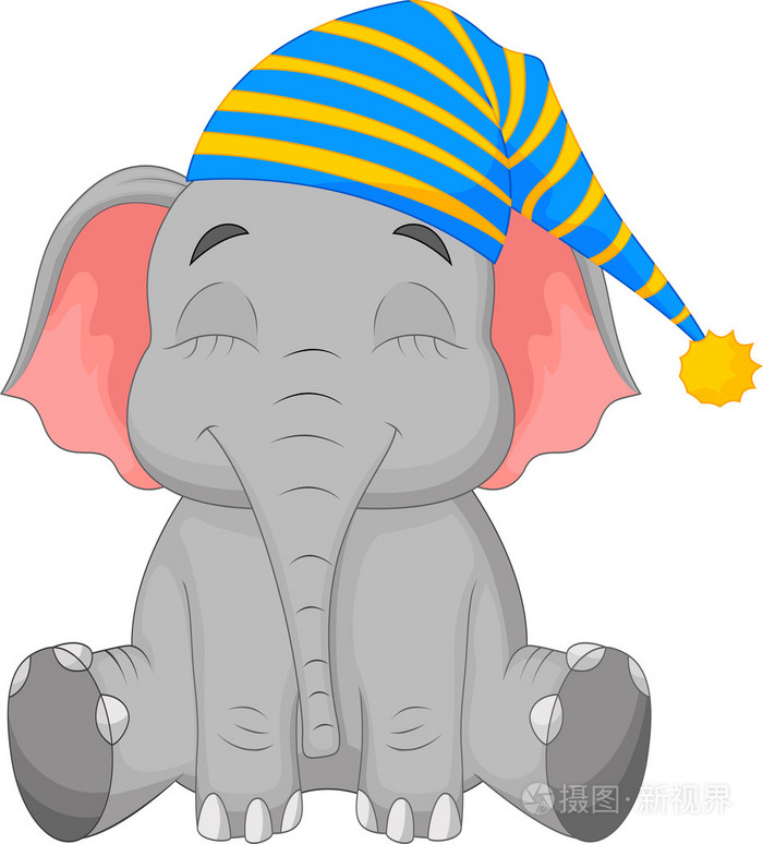 睡觉大象卡通帽
