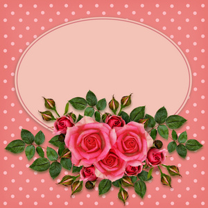 粉红色的月季花组成