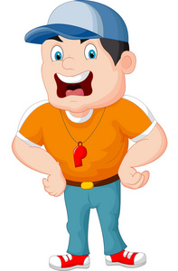 卡通体育教练大喊照片