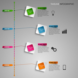 时间线信息图形彩色方形光模板