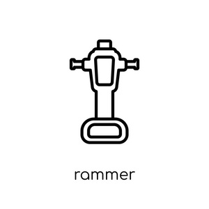 拉默图标。时尚现代平面线性向量 rammer 图标在白色背景从细线建筑汇集, 可编辑的轮廓笔画向量例证