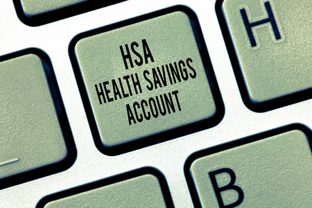 显示 Hsa 健康储蓄帐户的文本符号。概念照片补充一 s 是当前保险覆盖
