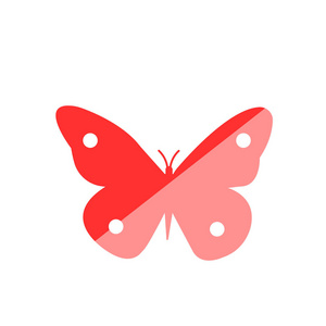白色 backgrou 上的蝴蝶图标矢量符号与符号分离