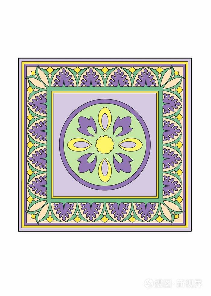 带紫色圆形图案的正方形的矢量插图, eps 10 文件