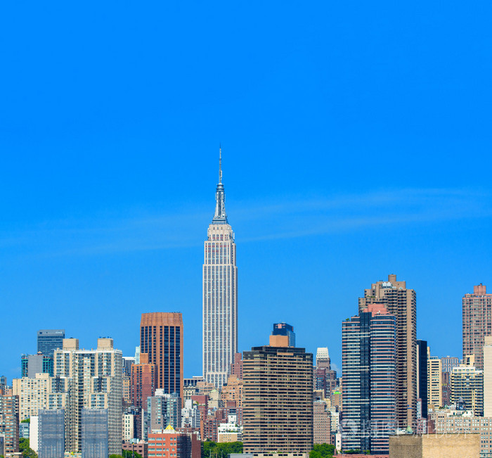 市中心曼哈顿的天际线,纽约城照片-正版商用图片09h387-摄图新视界