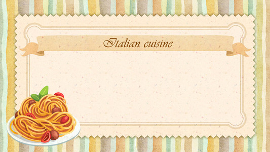意大利国旗风格意大利菜的,菜单卡设计中的复古风格照片