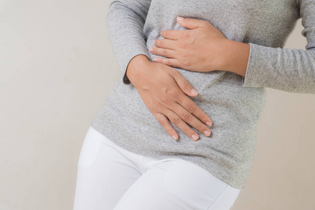 慢性胃炎.腹部腹胀概念照片