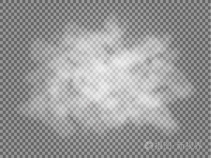 雾或烟孤立透明特殊效果.白色矢量云量, 雾或烟雾背景.矢量图插画-正