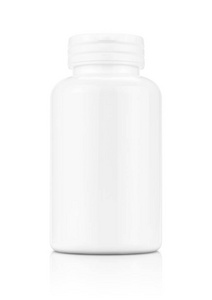 空白补充产品分离与剪切路径的白色背景上的白色塑料瓶包装