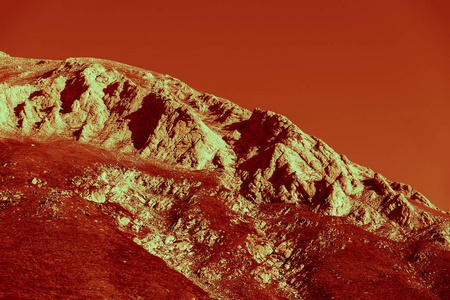 未来的山地景观, 红灯。火星地球地面