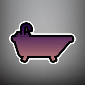 浴缸标志插图。向量。带有血乳酸的紫色渐变图标