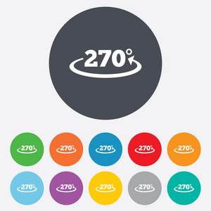 角度 270 度签名图标。几何数学符号