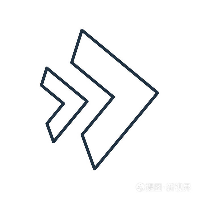 右箭头图标矢量被隔离在白色背景上向右箭头透明符号