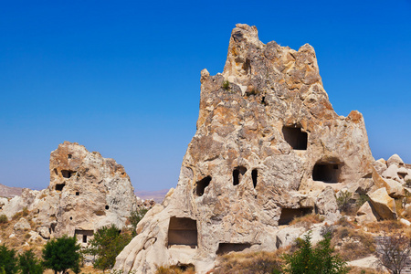乌奇希萨尔洞穴在卡帕多西亚土耳其城市