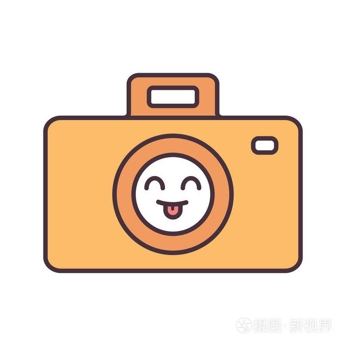 微笑的照片相机颜色图标轻松拍摄快乐的照片相机表情符号表情符号被