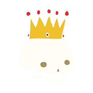 纯色风格动画片头骨与皇冠
