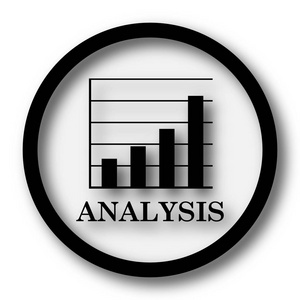 分析图标。白色背景上的互联网按钮