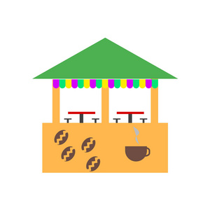 咖啡店图标矢量隔离白色背景为您的 web 和移动应用程序设计, 咖啡馆徽标概念