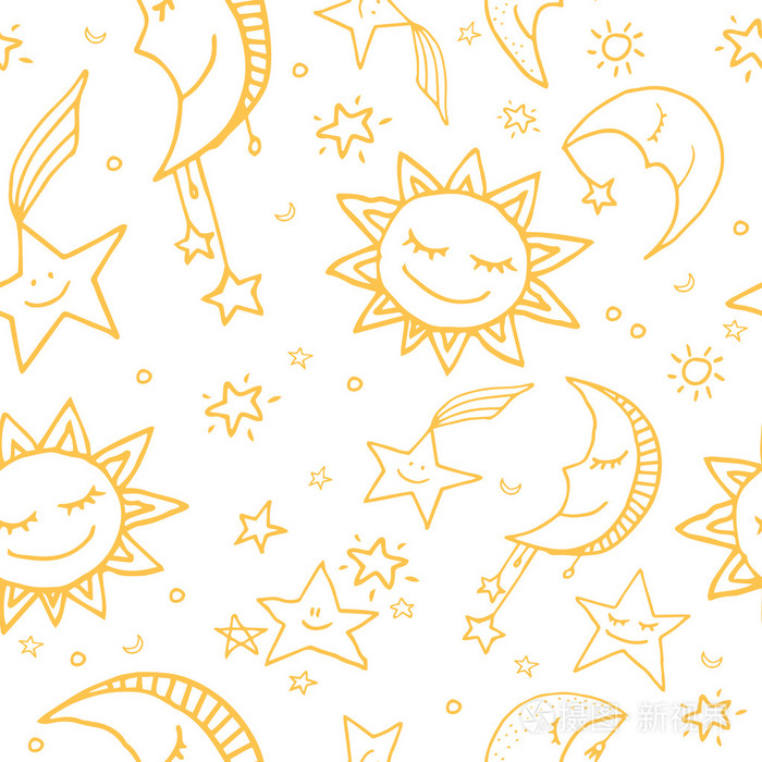 无缝模式的太阳, 月亮和星星