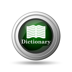 词典图标。白色背景上的互联网按钮