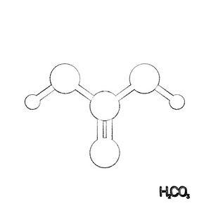 碳酸模型分子。在白色背景下被隔离。草图插图