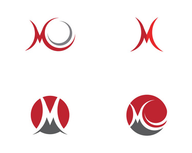 M 字母 Logo 模板矢量插图设计
