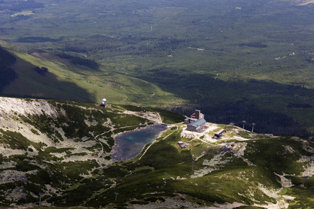 论斯洛伐克高 Tatras 的山峰和高山景观