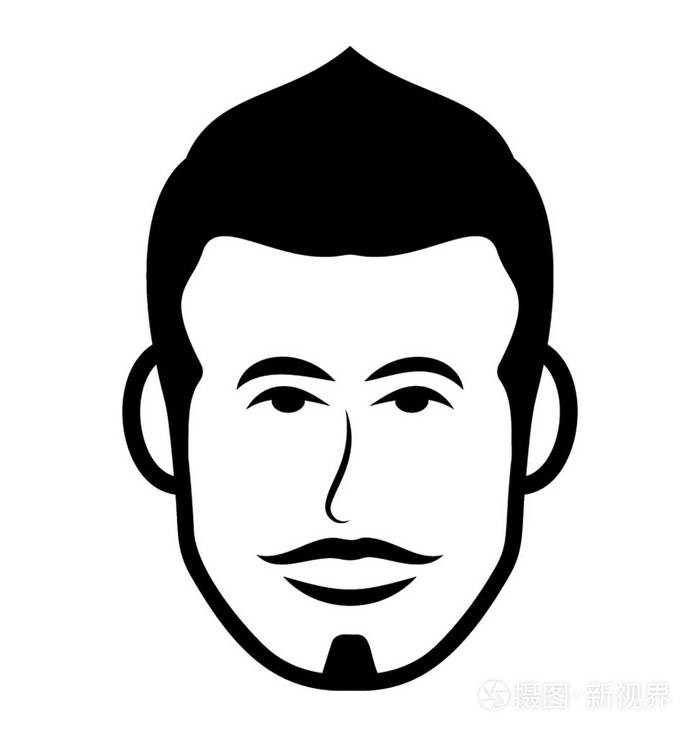 成人男子头像线图标插画-正版商用图片09i97w-摄图新视界