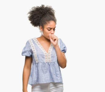 年轻的美国黑人妇女在隔绝的背景感觉不适和咳嗽作为症状为感冒或支气管炎。医疗保健理念