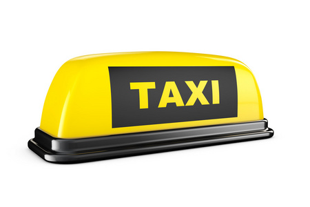 黄色的出租车车屋顶的标志
