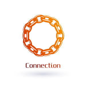 圆头链条的标志.强度概念照片